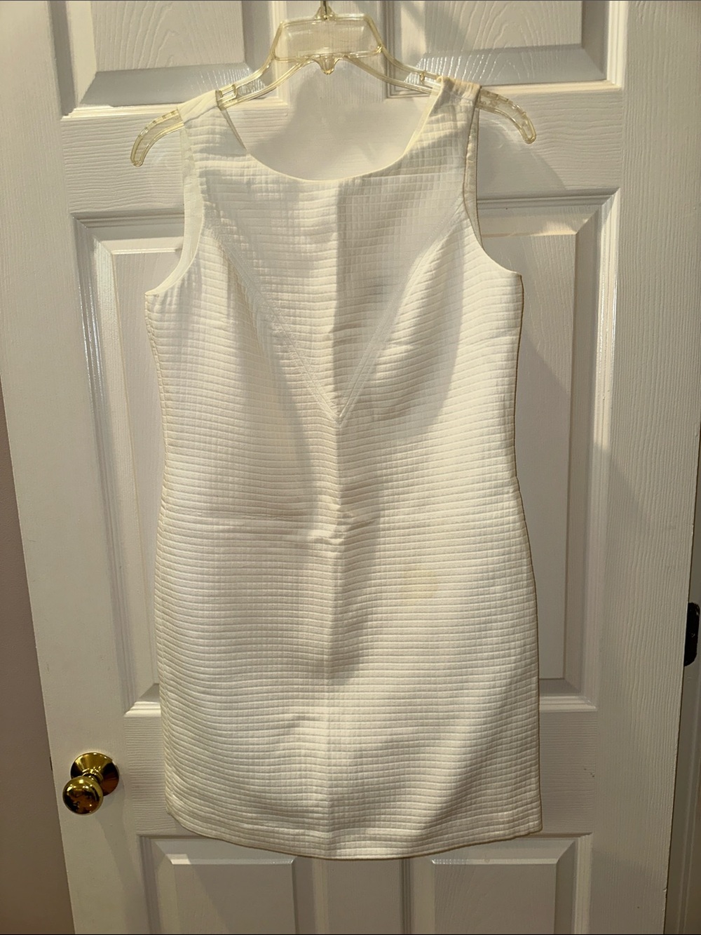 Banana Republic White Textured Sleeveless Mini Dress